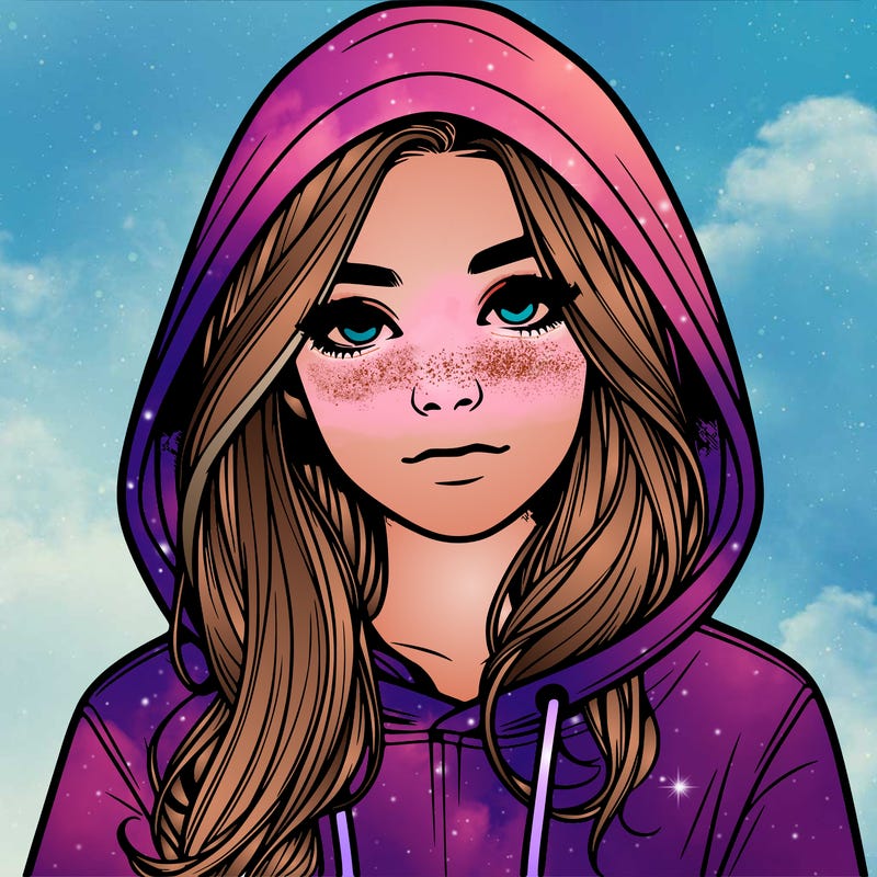 realistic girl with a hoodie