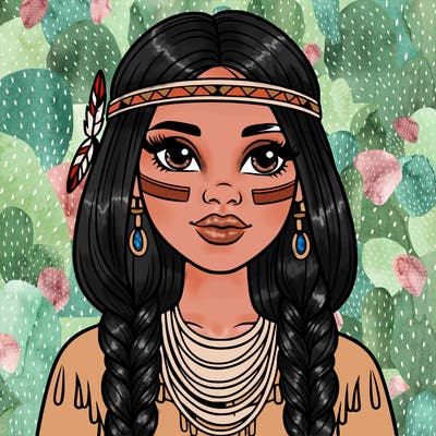 realistic native american princess
