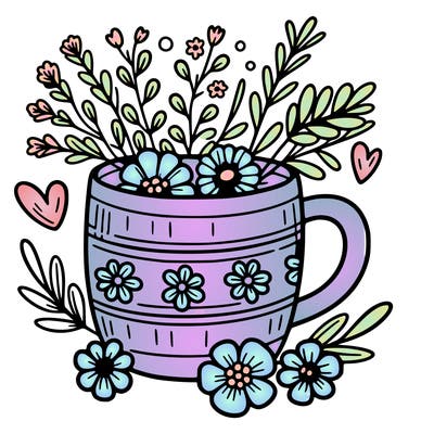 mug with flowers on it