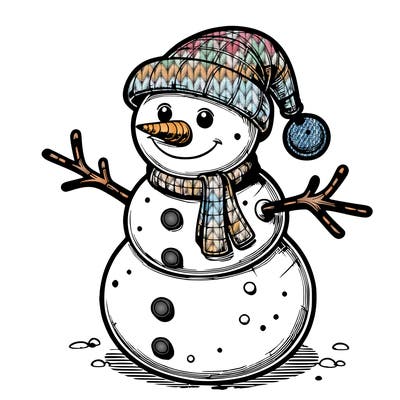 realistic christmas snowman