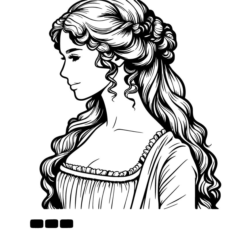 realistic regency era woman with hair down