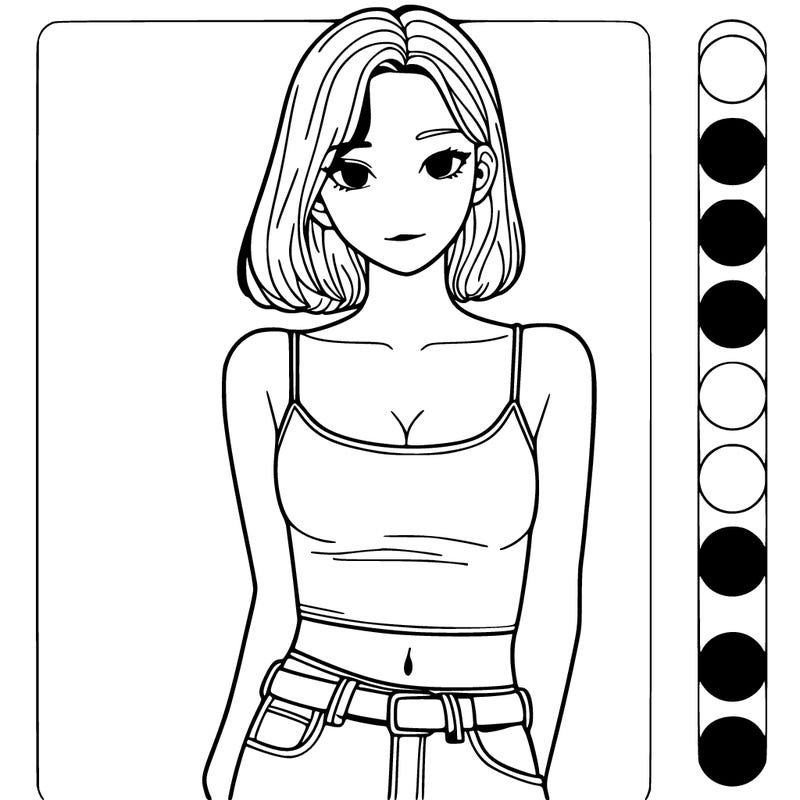 girl with crop top realistic