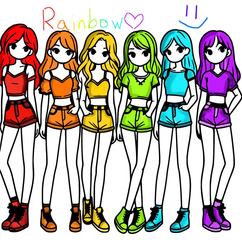 a group of girls wearing crop tops and shorts