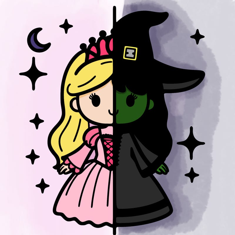 split princess and witch