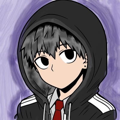 manga character with a hoodie
