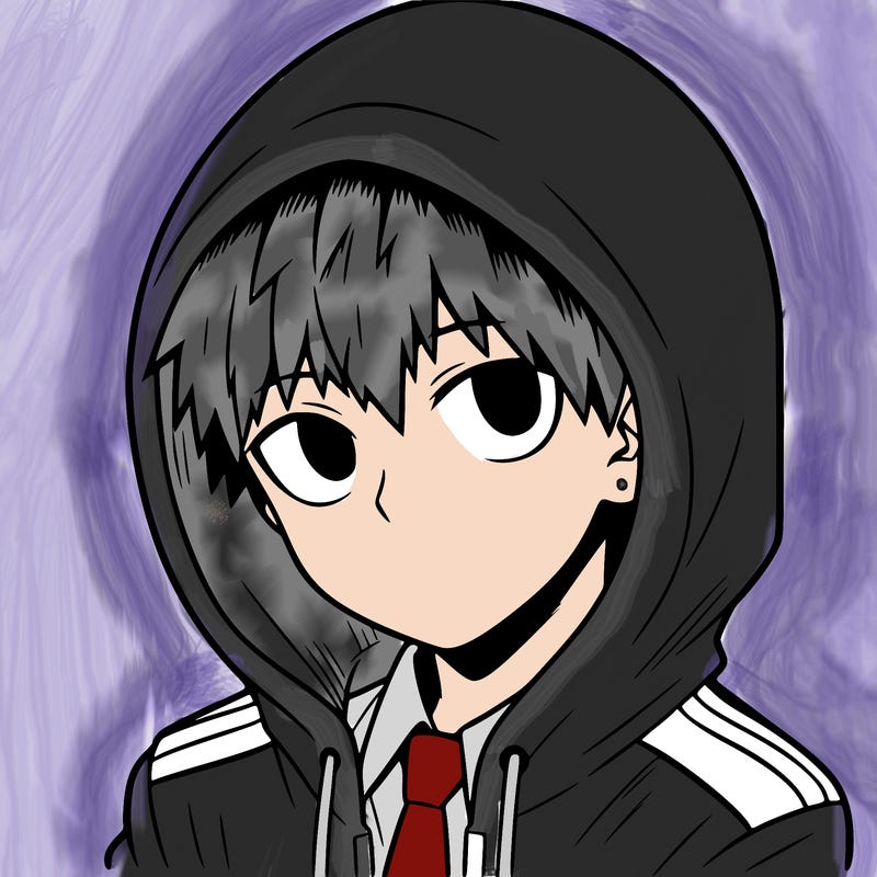 manga character with a hoodie
