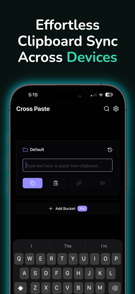 Cross Paste: Clipboard Sync - Cross Paste app interface for syncing clipboard across multiple devices