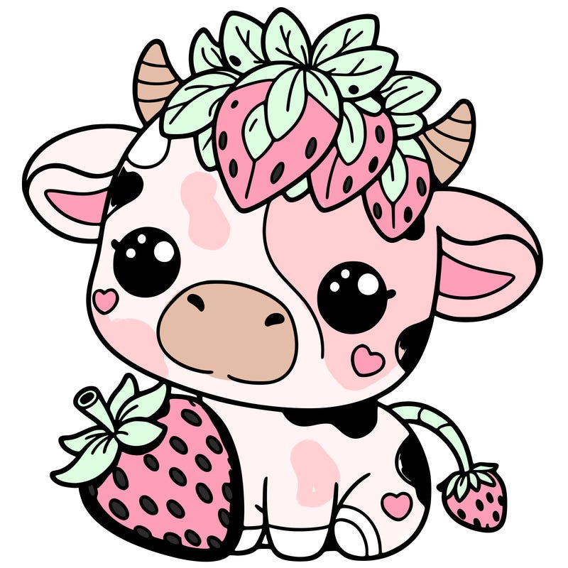 cute strawberry cow