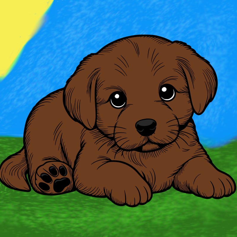 a cute realistic puppy