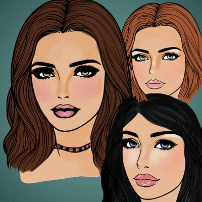 realistic face women beautiful