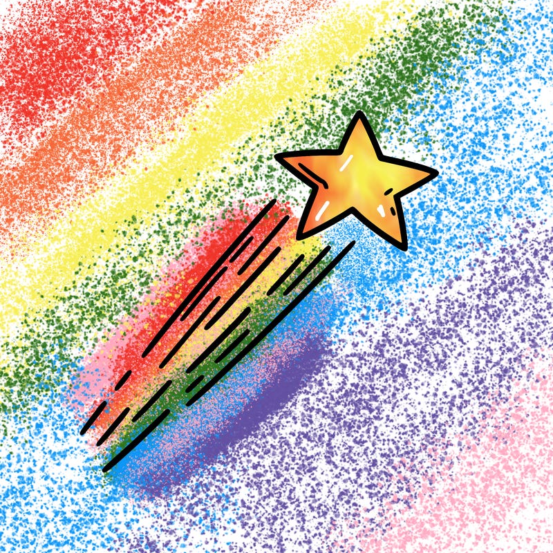 a shooting star in the sky