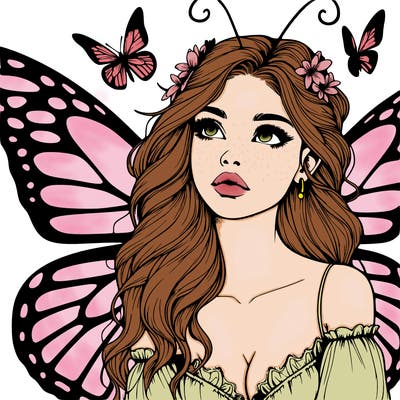 butterfly fairy realistic girl