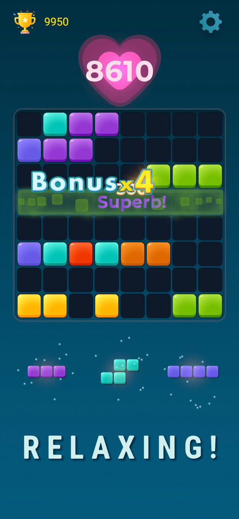 Block Blaster: Match Blast - Relaxing block puzzle gameplay with vibrant colors and bonus points