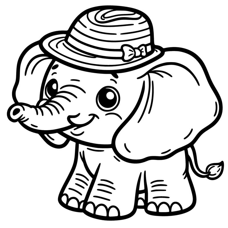 elephant with hat on