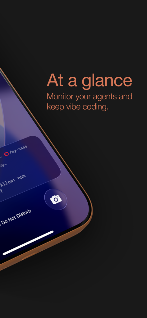 Agentfy: AI Agent Monitor - Agentfy app interface showing real-time AI agent monitoring on an iPhone lock screen