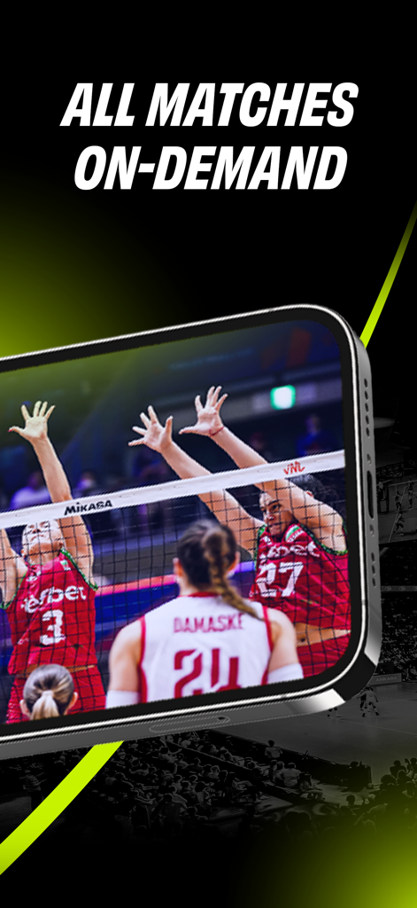 Volleyball matches on demand in the VBTV app