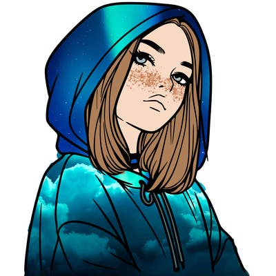 a realistic girl in a hoodie