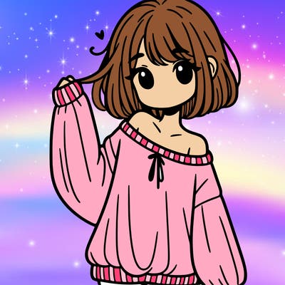 girl in baggy sweater hanging off her shoulder