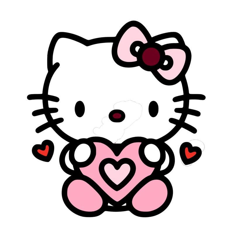 cute hello kitty with heart