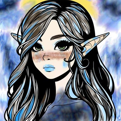 elf girl realistic dark fantasy