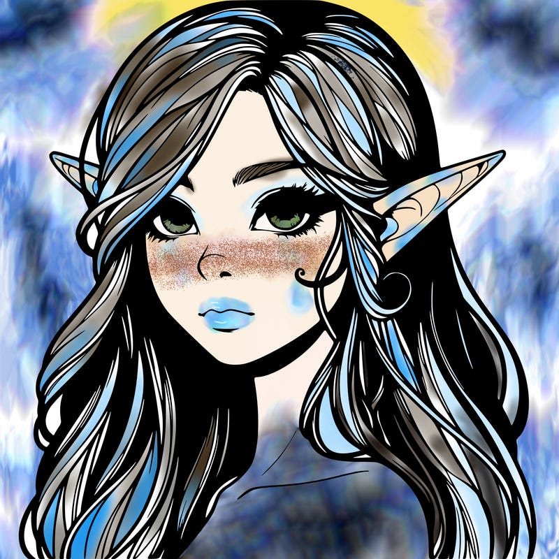 elf girl realistic dark fantasy