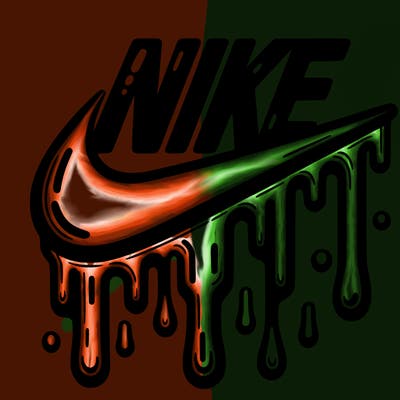 dripping nike logo