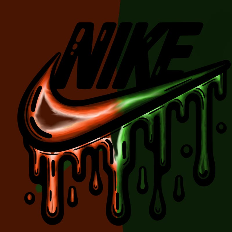 dripping nike logo