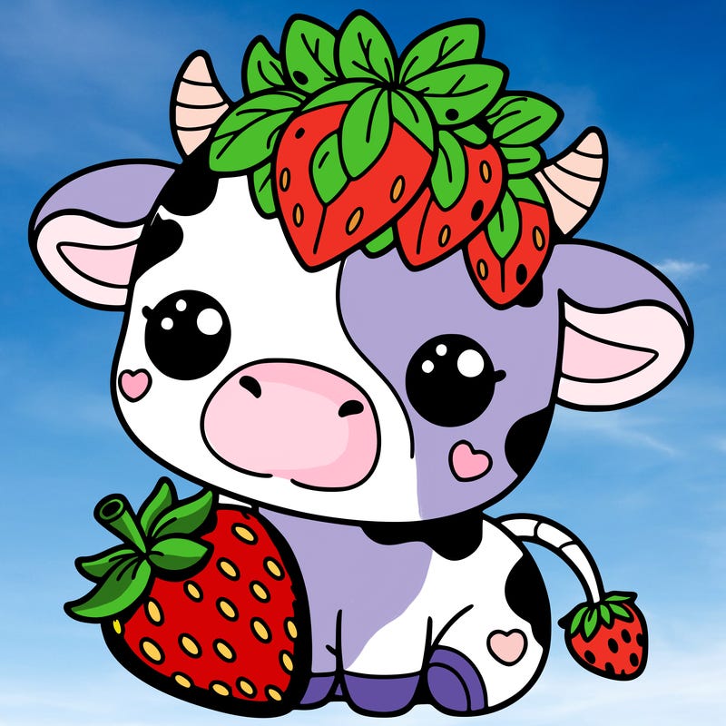 cute strawberry cow