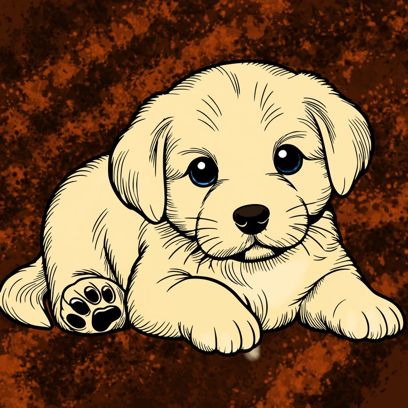 a cute realistic puppy