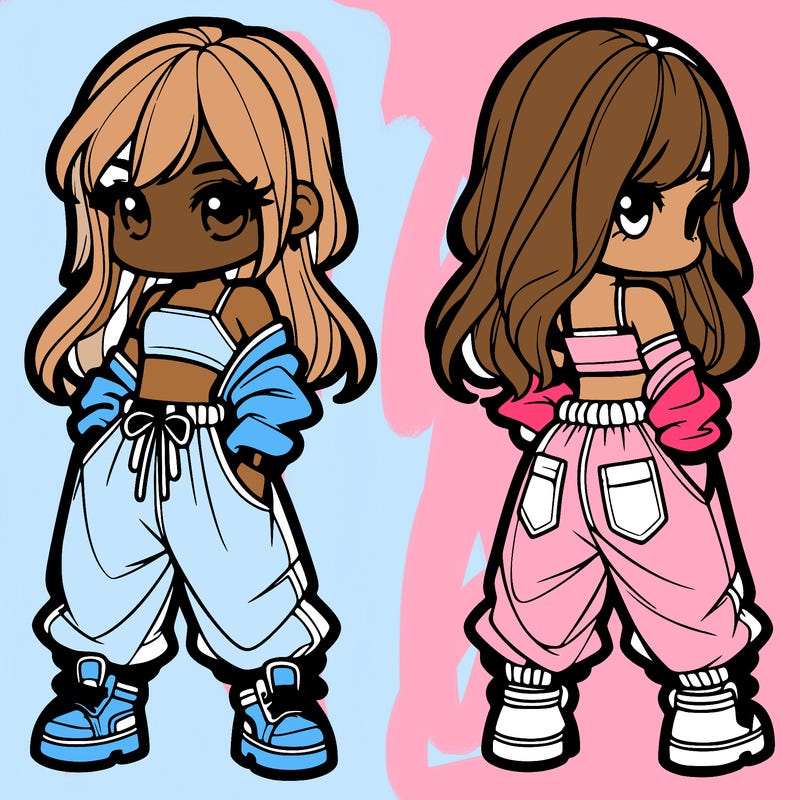 girl in crop top and baggy pants