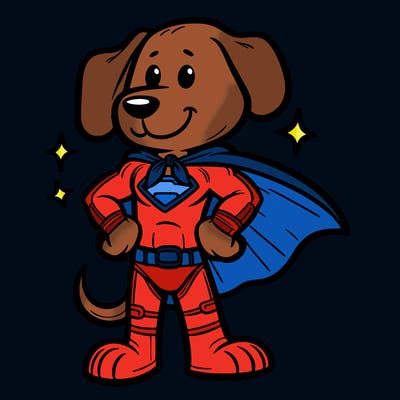 dog with superhero suit