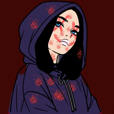 a realistic girl in a hoodie