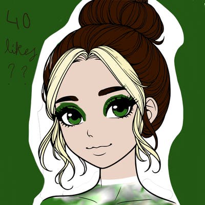 realistic pretty girl with hair in bun