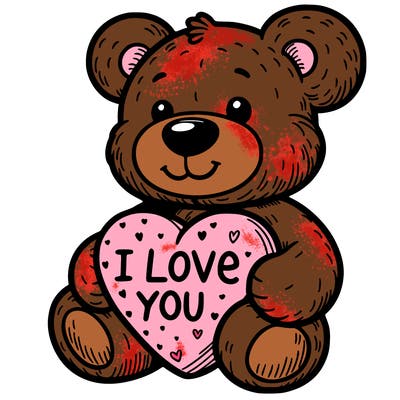 teddy bear holding an i love you heart
