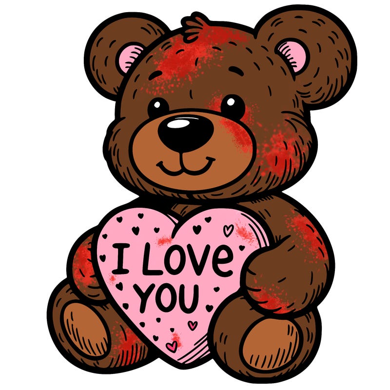 teddy bear holding an i love you heart