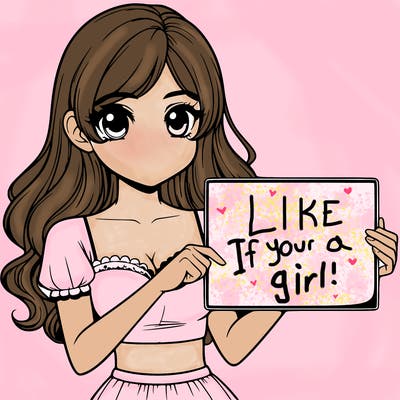 realistic pretty girl holding blank sign