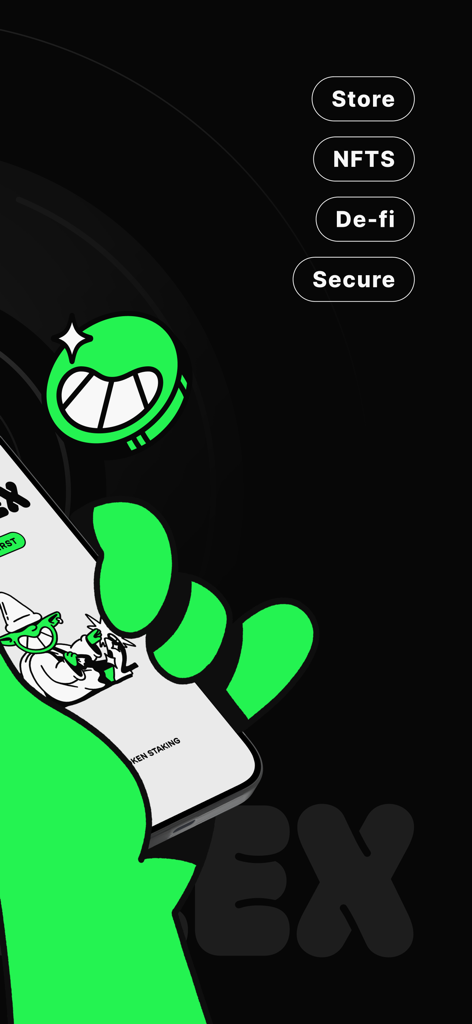 MARBLEX Wallet - MARBLEX Wallet app screen showing Store NFTs and DeFi features