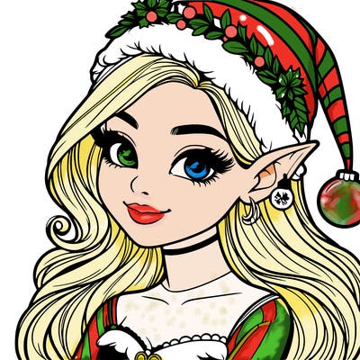 christmas girl elf realistic