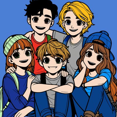 a group of realistic, looking best friends