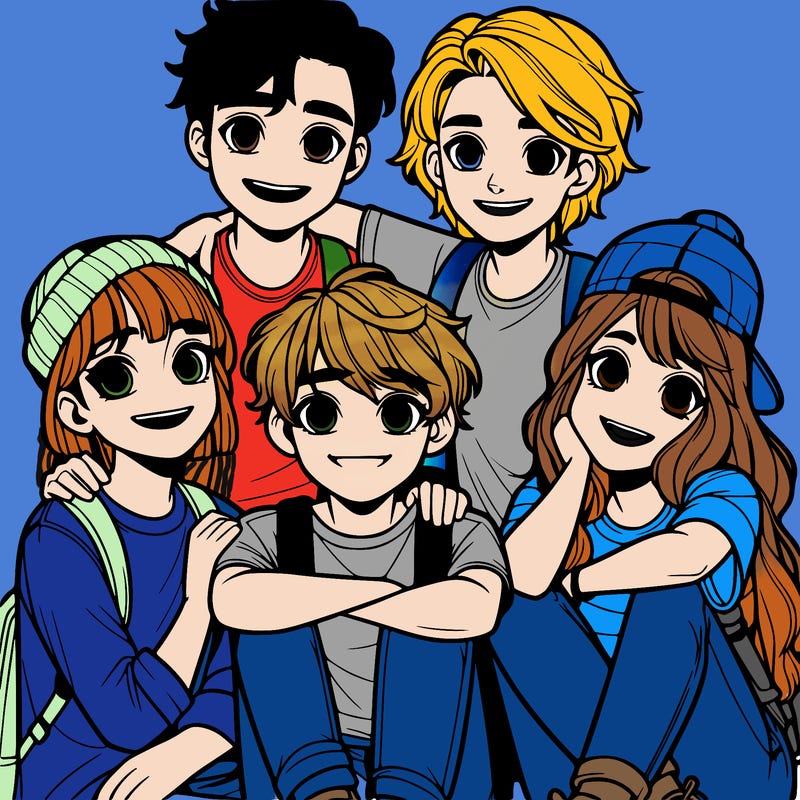 a group of realistic, looking best friends