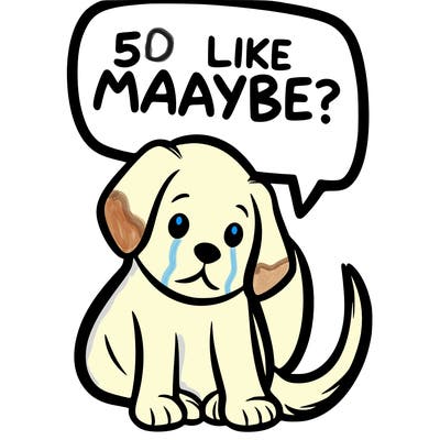 a puppy that says 5 like maybe