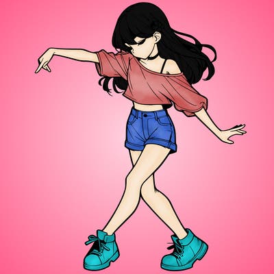 realistic girl danceing