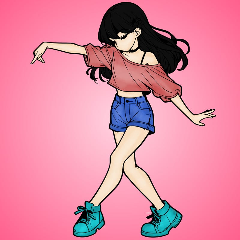 realistic girl danceing