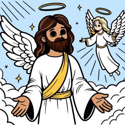 god jesus angel in heaven