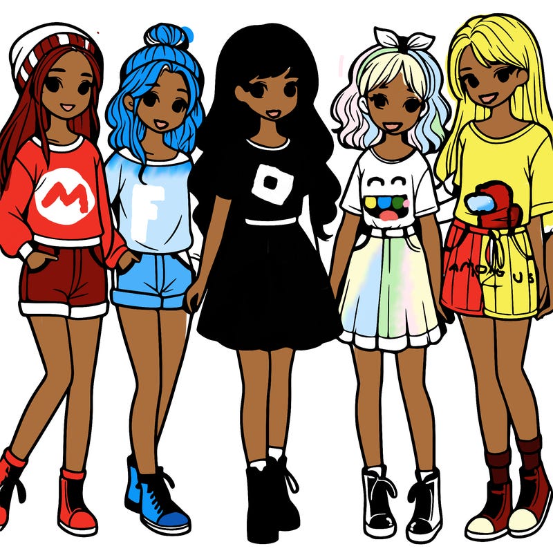 a group of five girls