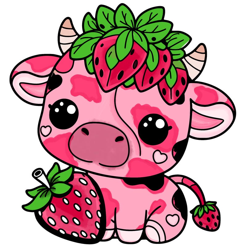 cute strawberry cow