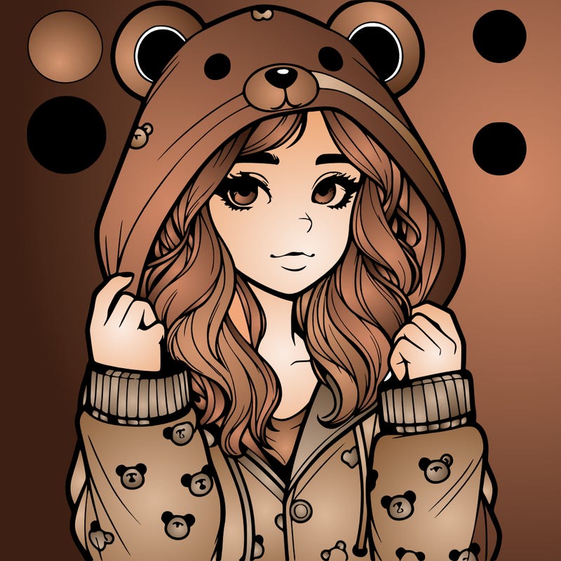 realistic girl in a animal pjs hoodie