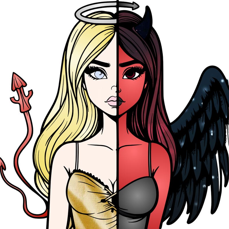 devil vs angel realistic girl