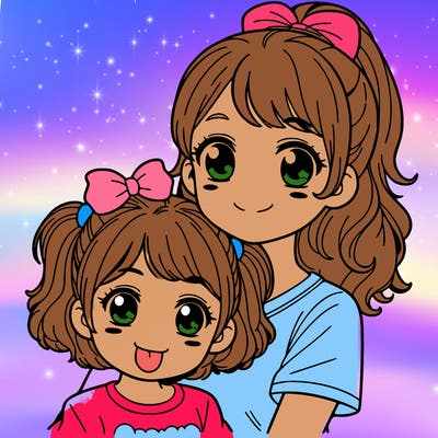 sister and young sister