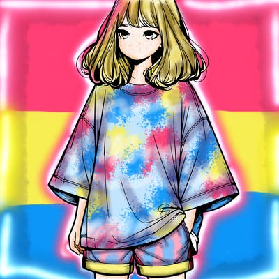 realistic girl with big t shirt and shorts